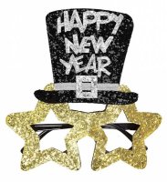 Brille Happy New Year gold