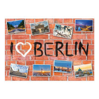 Postkarte Multi Mauer I love Berlin quer