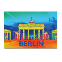 Postkarte Neon Brandenburger Tor quer