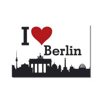 Postkarte I love Berlin quer