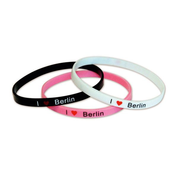 Armband-Set I Love Berlin schwarz/rosa/weiß 3er