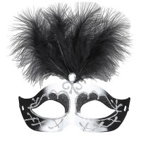 Venezianische Augenmaske Schwarz / Weiß