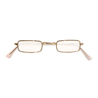 Brille mit Gläsern rechteckig gold