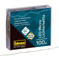 Idena Micro Lichterkette 100LED,warmweiss,6h-Timer...