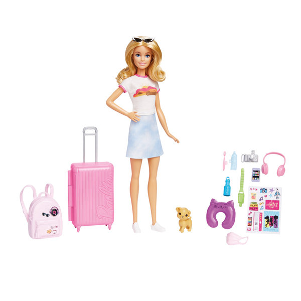 Barbie Travel Puppe mit Hündchen und Accessoires