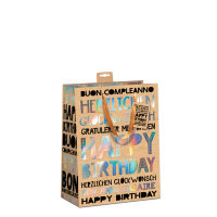 Geschenktasche Happy Birthday braun 18x23x1cm