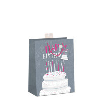 Geschenktasche Happy Birthday Torte 18x23x1cm