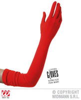 Lange rote Handschuhe in Lycra, 6cm