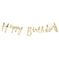Wimpelkette Happy Birthday gold 18cm