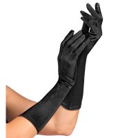 Handschuhe Satin schwarz Elasthan 40cm