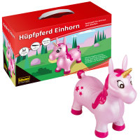 Idena Hüpfpferd Einhorn pink mit Sternen