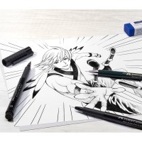 Pitt Artist Pen Manga Set schwarz 4teilig