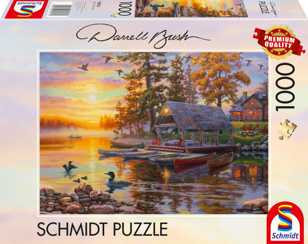 Puzzle Bootshaus mit Kanus 1000 Teile