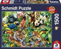 Puzzle Kunterbunte Tierwelt 1500 Teile