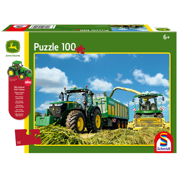 Puzzle John Deere Traktor 7310R 8600i Feldhäcksler 100 Teile