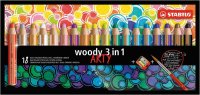 Buntstifte woody 3in1 ARTY 18er mit Spitzer