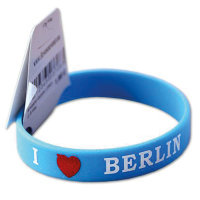 Armband I love Berlin blau aus Gummi