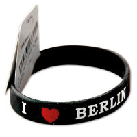 Armband I love Berlin schwarz aus Gummi