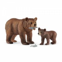 schleich Wild Life Grizzlybär-Mutter mit Jungem