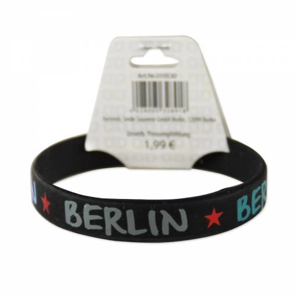 Gummi Armband Berlin grau/grün/blau