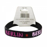 Gummi Armband Berlin rosa/blau/weiss
