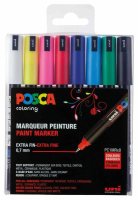 Marker uni POSCA PC1MR 0,7mm 8 Standartfarben Etui