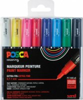 Marker uni POSCA PC1MC 0,7mm 8 Standardfarben Etui