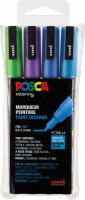 Marker uni POSCA PC-3ML 0,9-1,3mm 4 kalte Farben glitter...