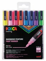 Marker uni POSCA PC-3ML 0,9-1,3mm 8 Glitterfarben Etui