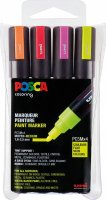 Marker uni POSCA PC-5M 1,8-2,5mm 4 Neonfarben Etui