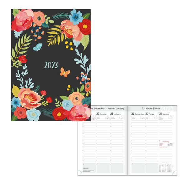 Idena Wochenkalender 2023 A5 Flower FSC-Mix