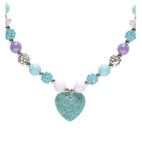 Halskette Perlen mit blauem Herz