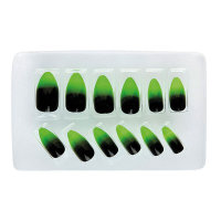 Fingernägel schwarz/grün selbstklebend 12er