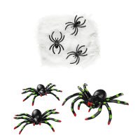 Spinnennetz weiß mit 3 Spinnen