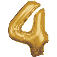 Folienballon Zahl 4 66x88cm gold