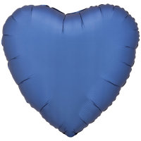 Folienballon Herz 43cm Seidenglanz azurblau
