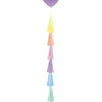 Ballonhänger mit Puscheln 70cm regenbogenfarbig