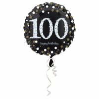 Folienballon Sparkling Birthday 100 D43cm