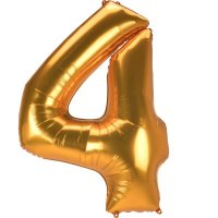 Folienballon Jumbo Zahl 4 91x137cm gold