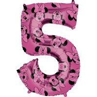 Folienballon Minnie Maus Forever Zahl 5 pink