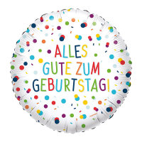 Folienballon Alles Gute zum Geburtstag Konfetti