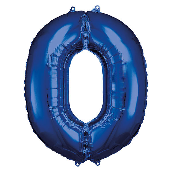 Folienballon Zahl 0 66x88cm blau