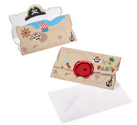 Einladungskarten 8er Pirat, mit Umschlag