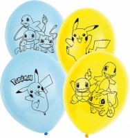 Luftballons Pokémon 28cm blau gelb 6er
