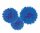 Hängedekoration - Pom Pom 3 Stück,royal blau,40,6cm