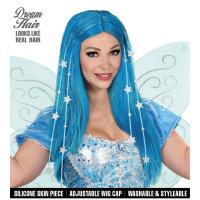 Perücke Feen Dream Hair mit Lametta und Sternen