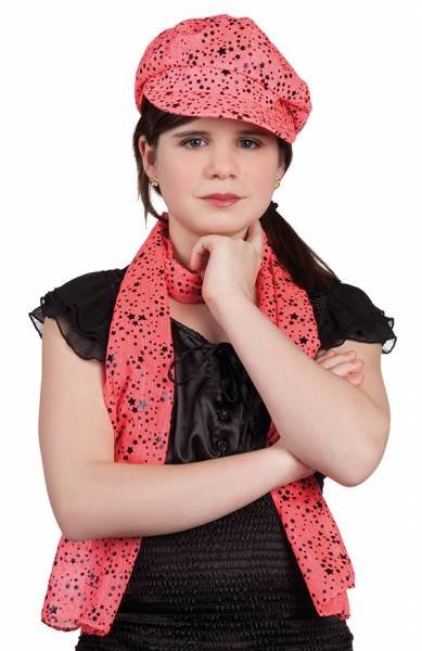 Kostümset Mütze und Schal für Kinder, 2-teilig, rot