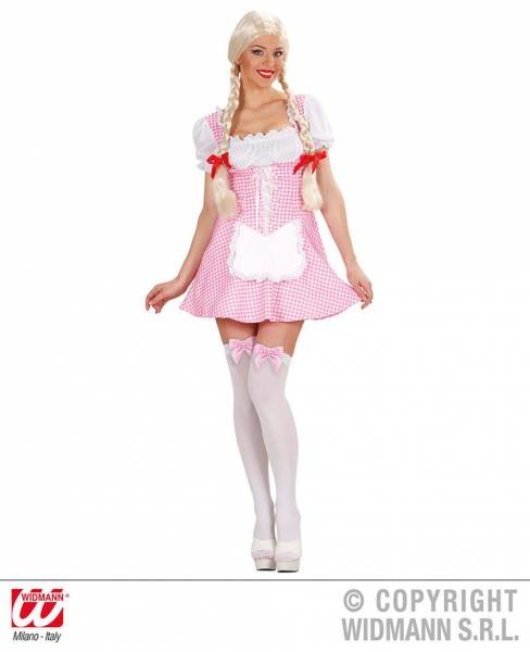 Kostüm Mini Dirndl rosa/weiß Set Gr.M