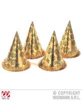 Kegelhut Happy New Year Gold, mit Fransen, H 28cm
